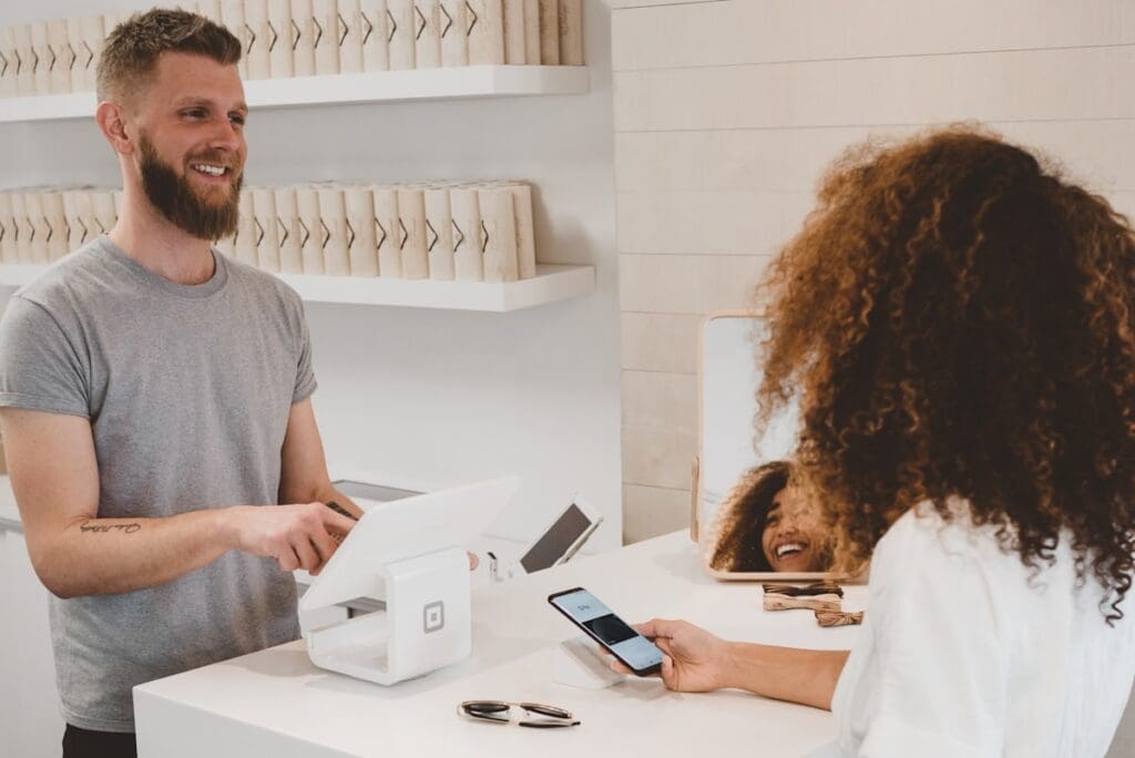Small business owner at work